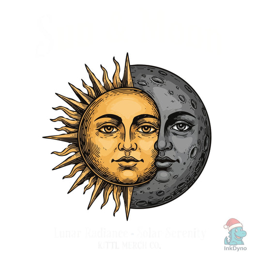 Celestial Sun and Moon Fusion Art - DTF Transfer