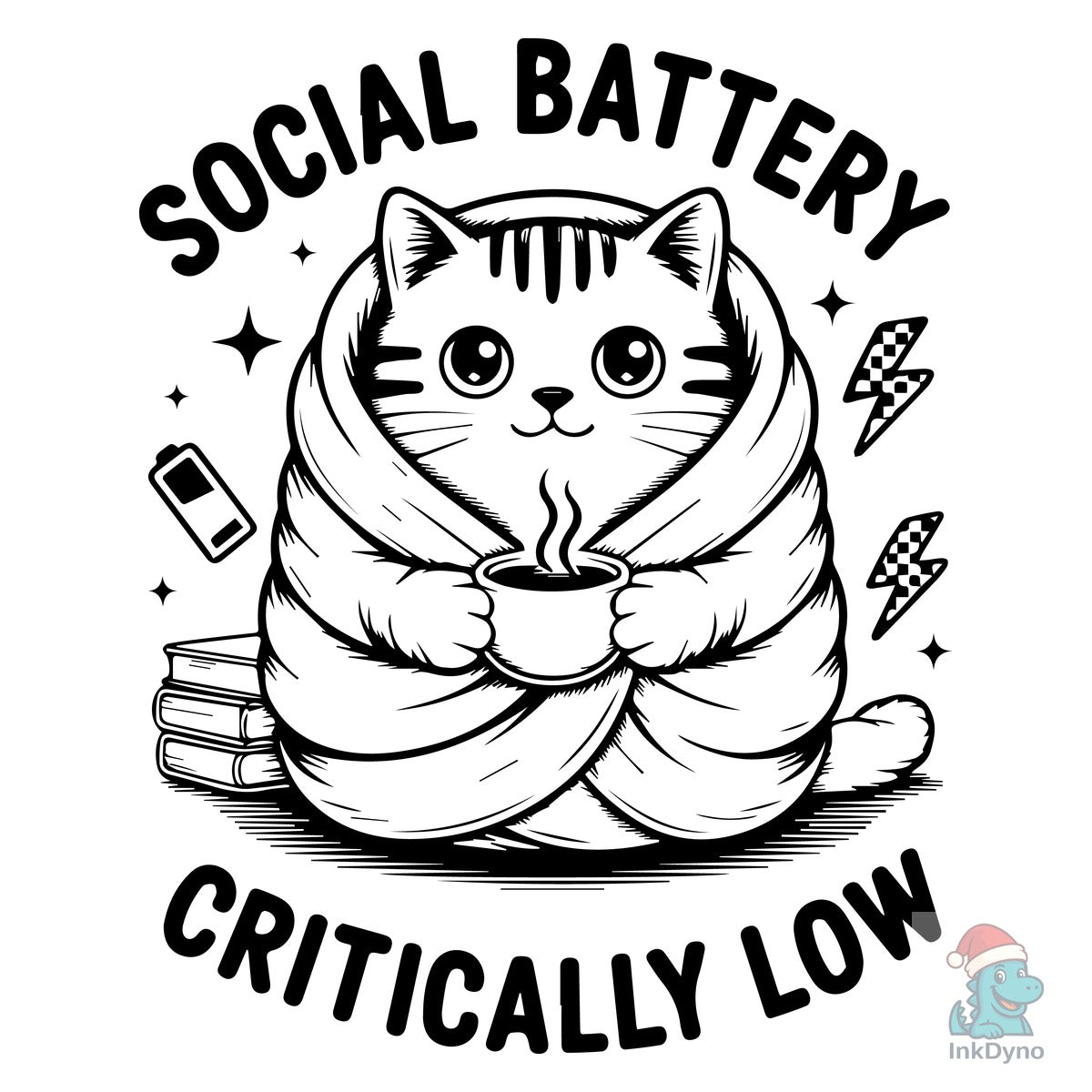 Cozy Cat Coffee Introvert Quotes