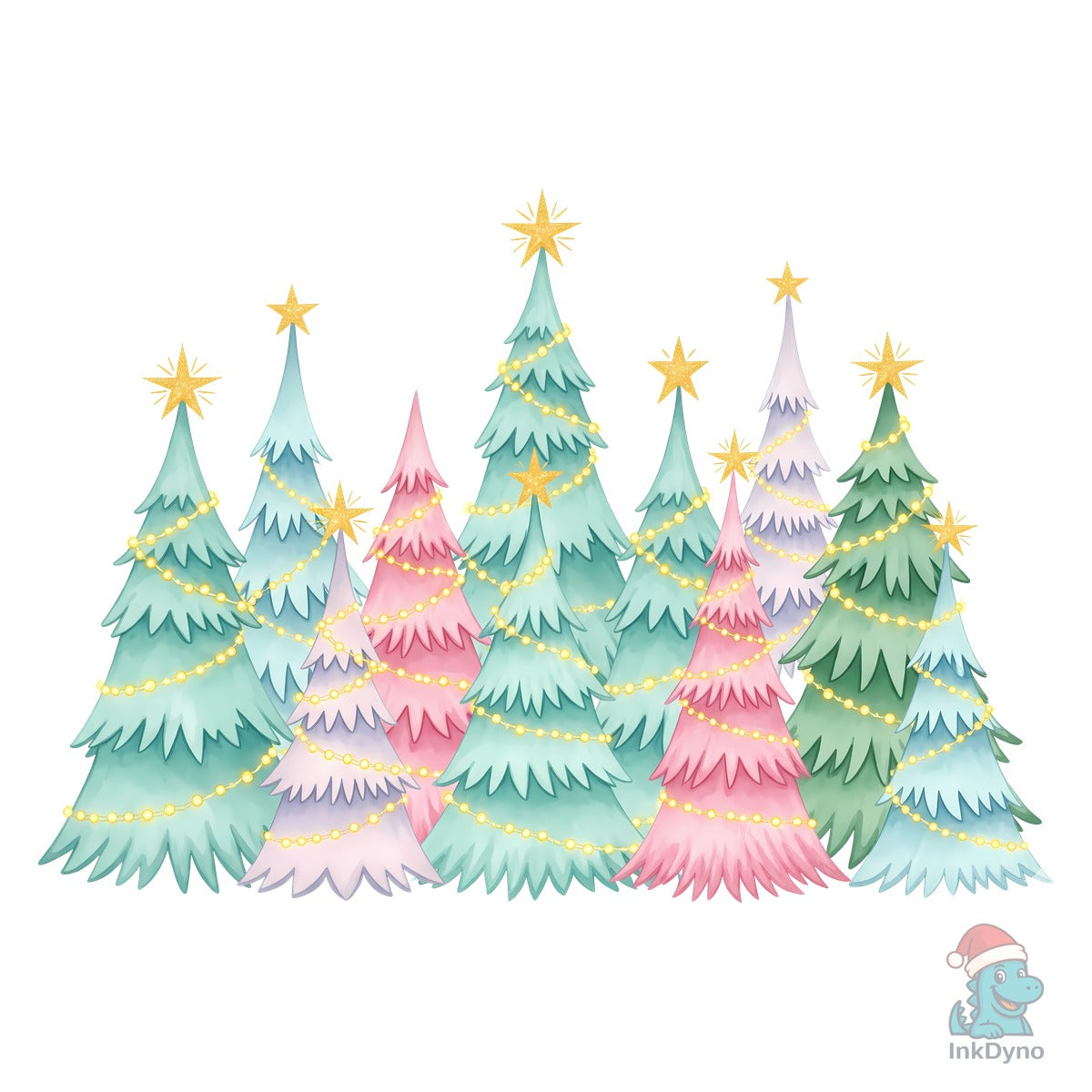 Cute Pink and Blue Christmas Trees