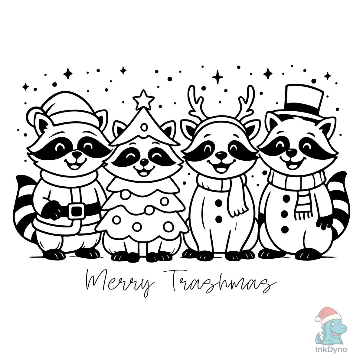 Funny Christmas Raccoon Design