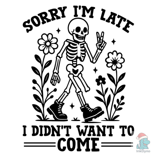 Funny Rocking Skeleton Antisicial - DTF Transfer