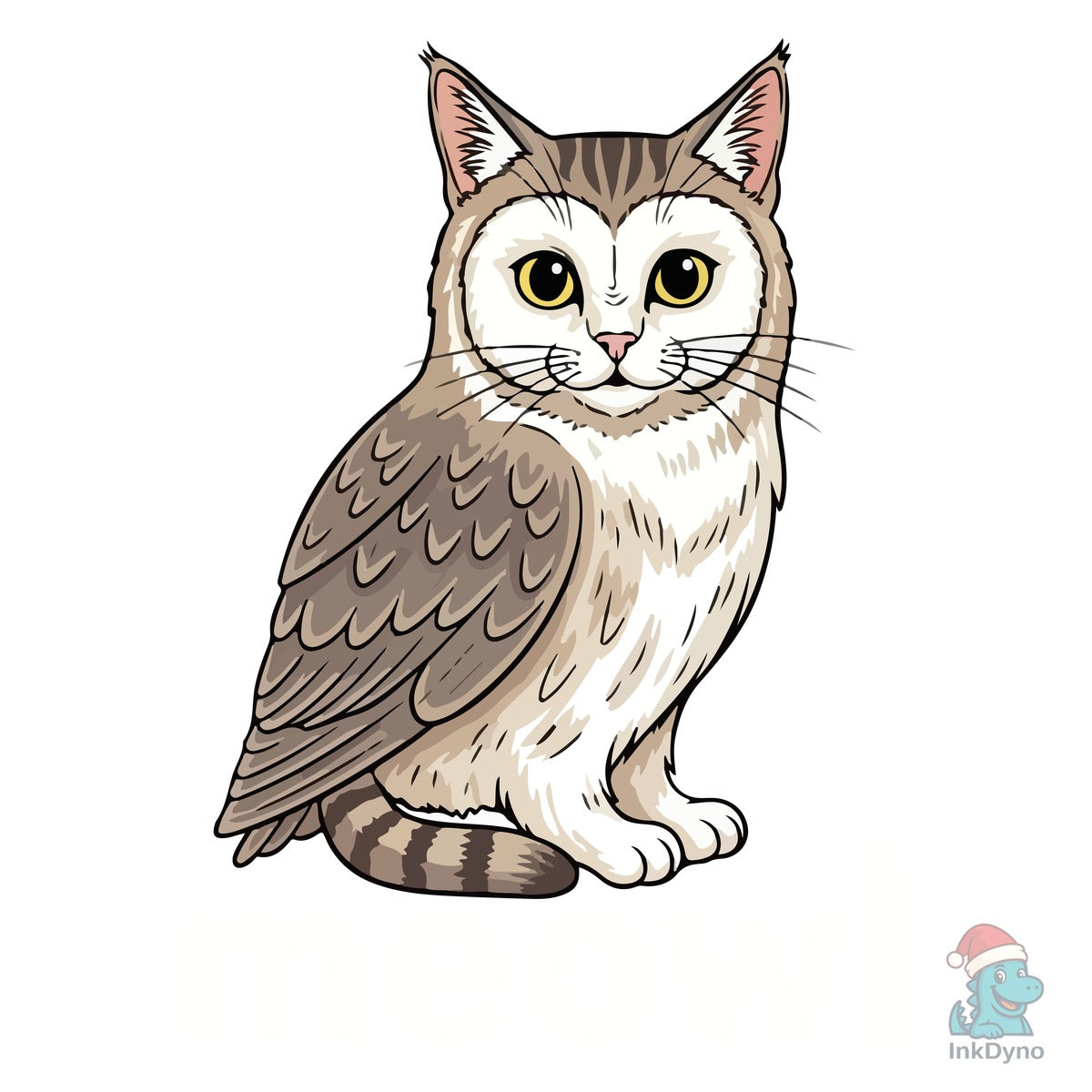 Cat Owl Meowl Funny Meme T-Shirt Design