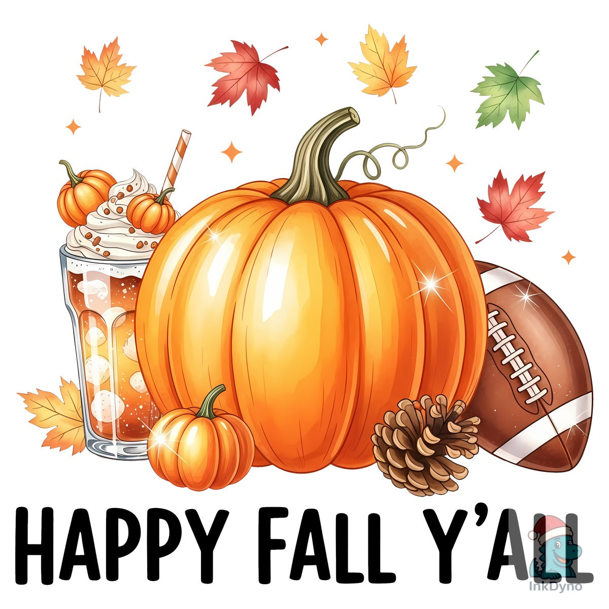 Happy Fall Y'all Pumpkin Football Autumn