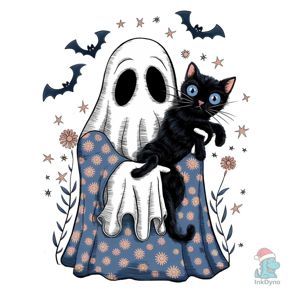 Ghost Hugging Black Cat