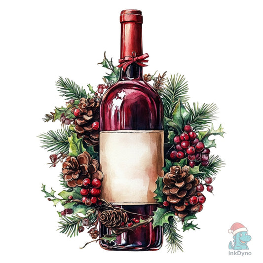 Christmas Red Wine - DTF Transfer