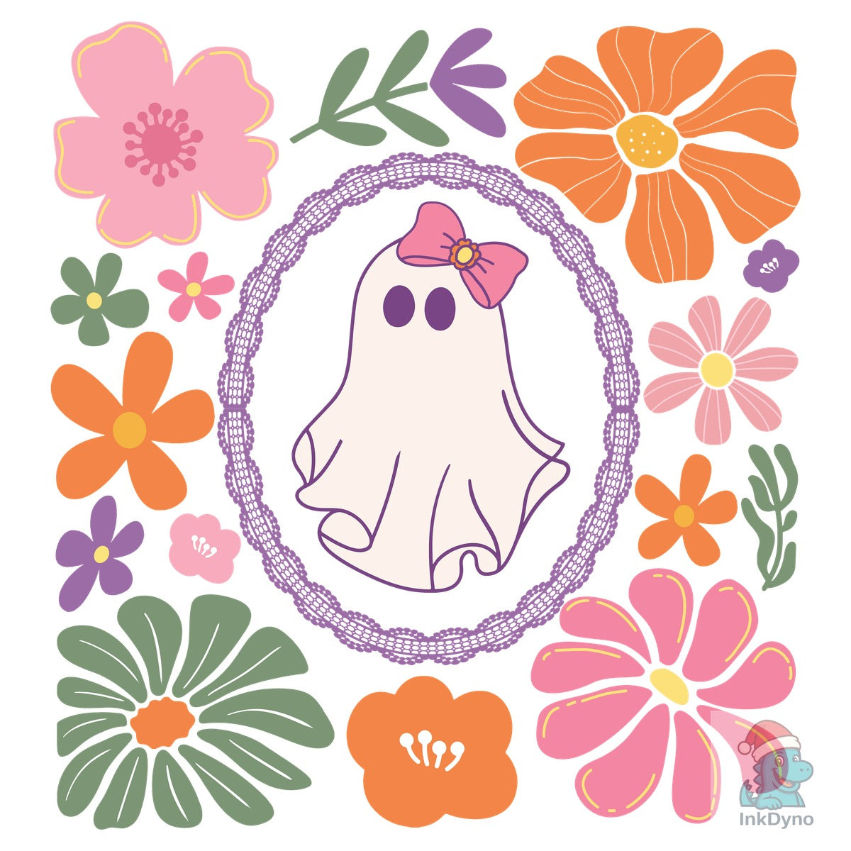 Boho Floral Ghost Preppy Halloween