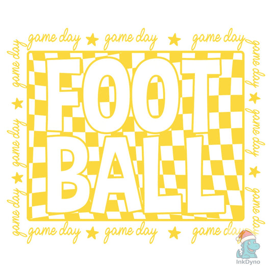 Checkered Football Game Day Neon - DTF Transfer