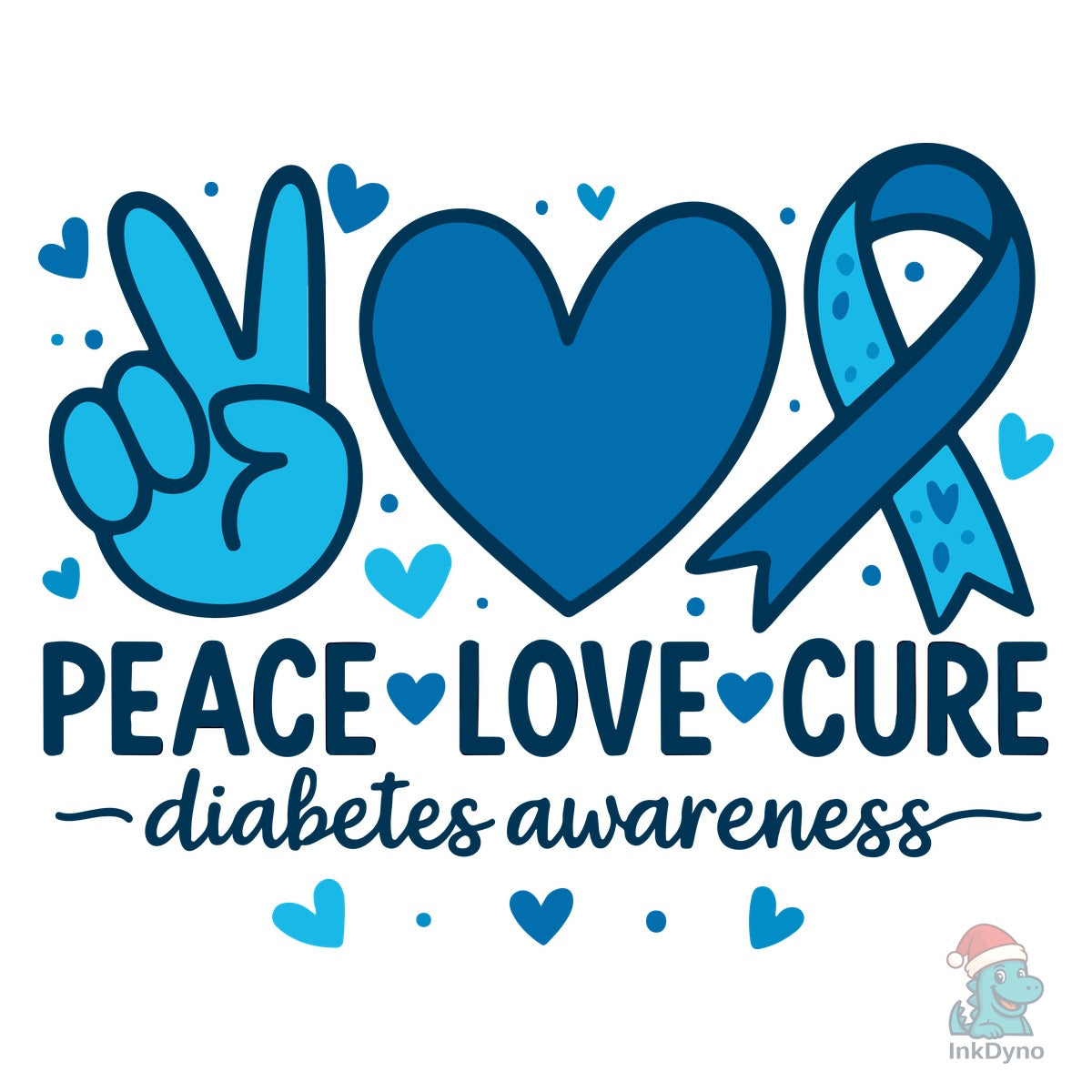 Peace Love Cure Diabetes Awareness
