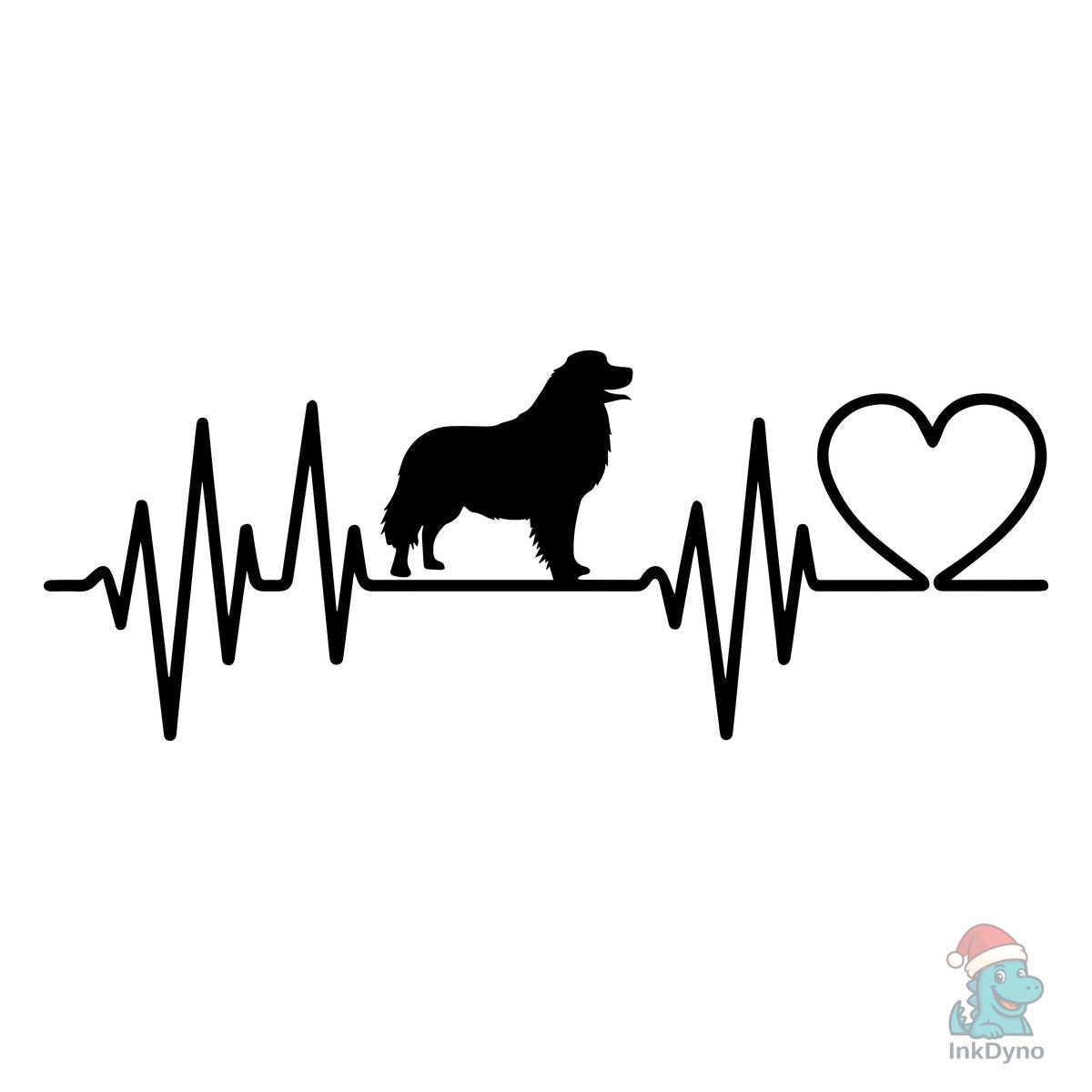 Bernese Mountain Dog with Heartbeat Line