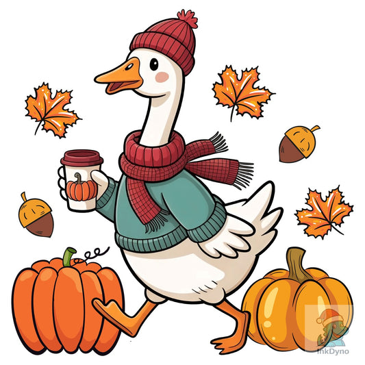 Fall Goose Fall Pumpkin Goose - DTF Transfer