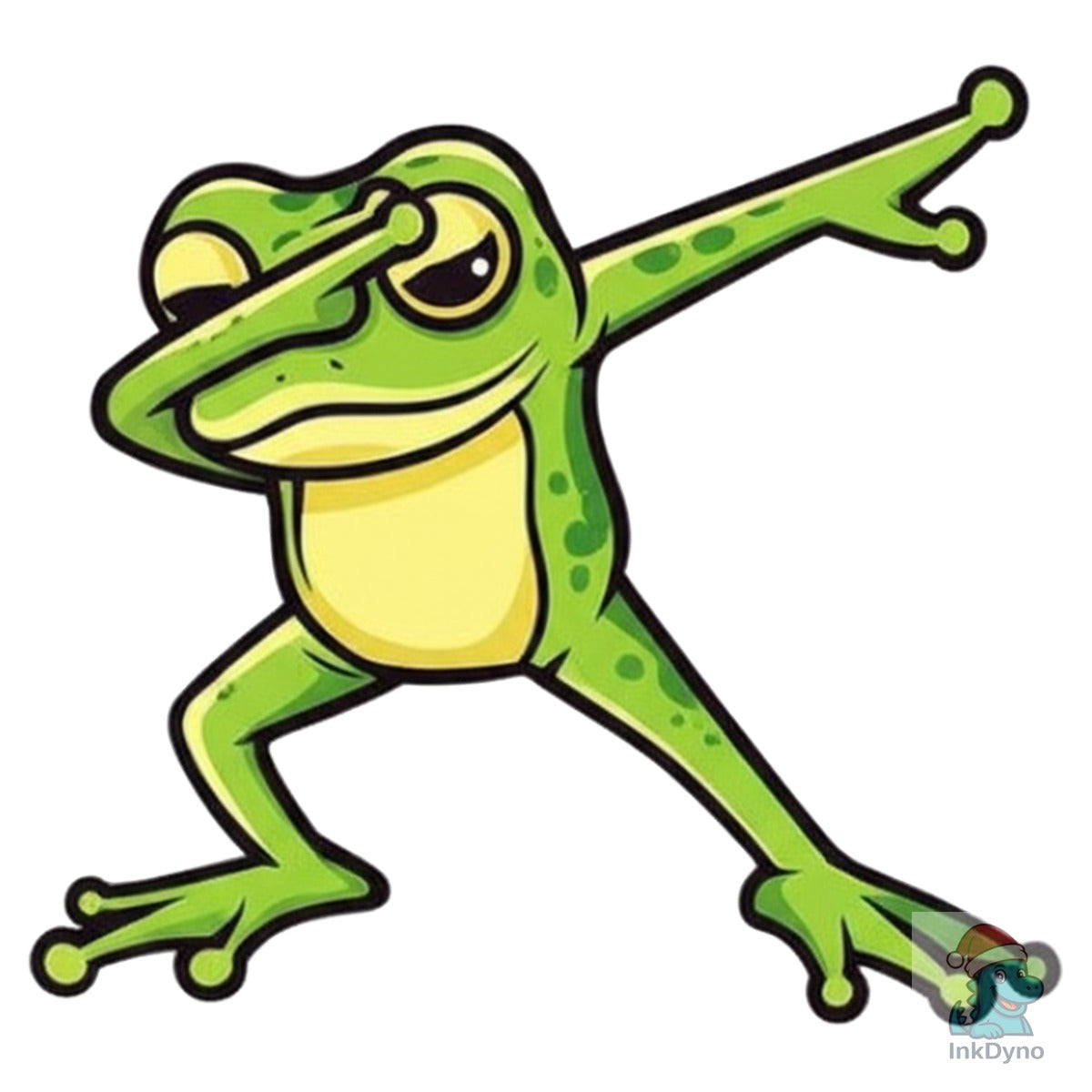 Cartoon Frog Dabbing Illustration