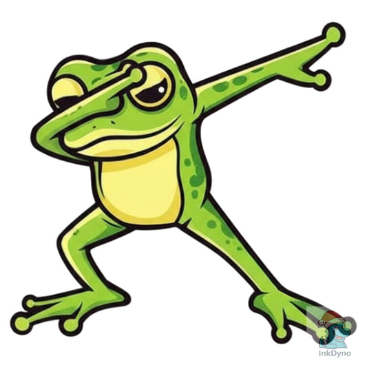 Cartoon Frog Dabbing Illustration - DTF Transfer