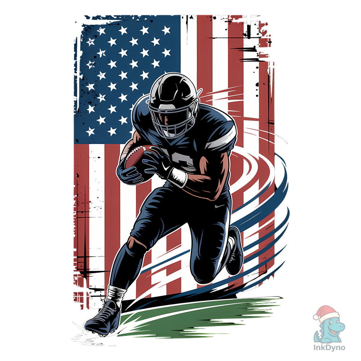 Football Player American Flag