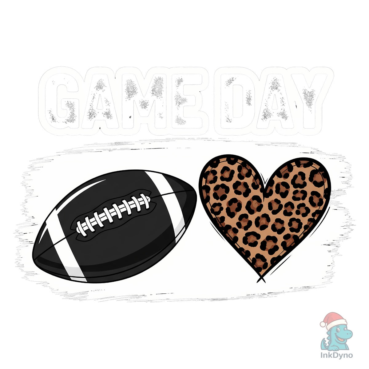 Game Day Football Leopard Heart