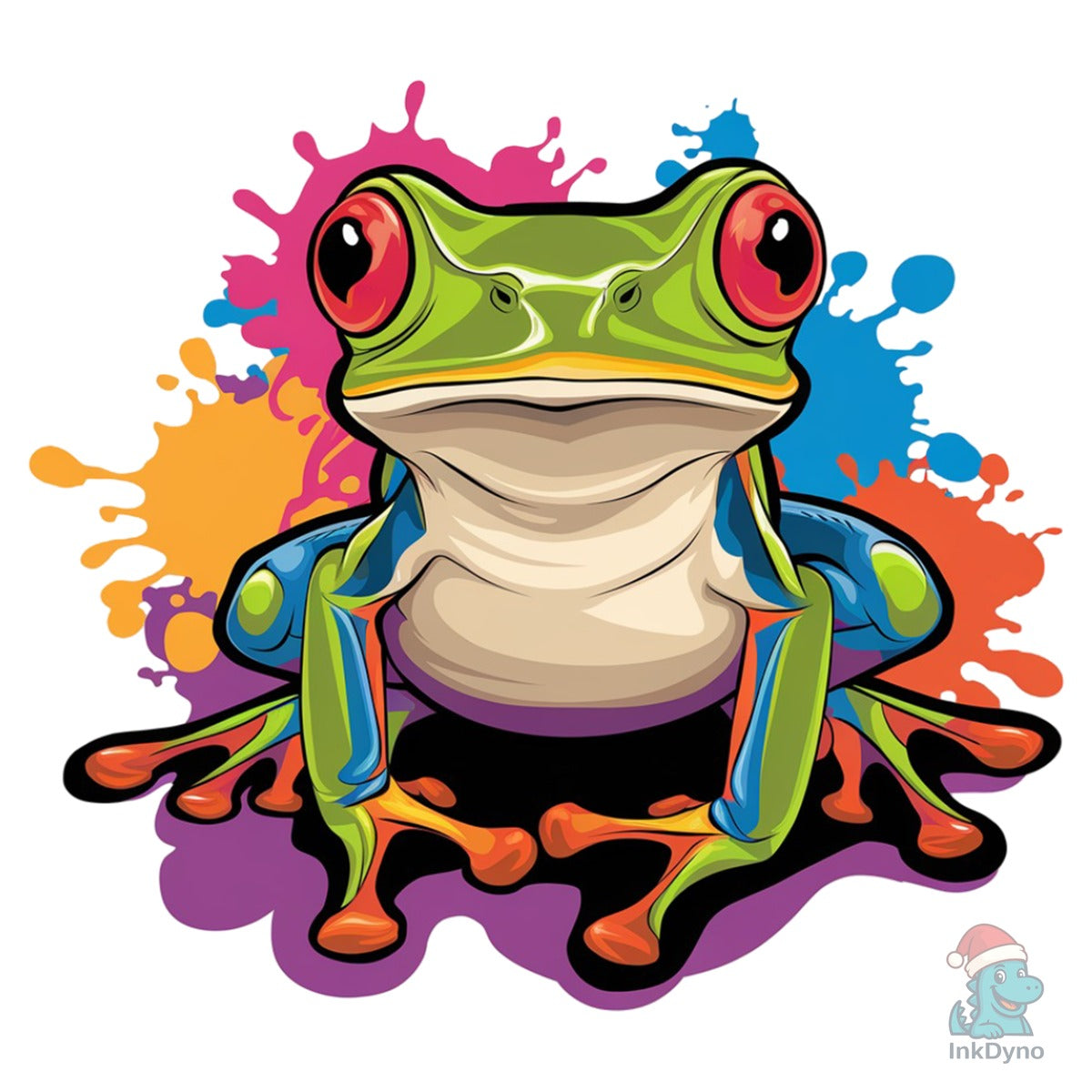 Vibrant Splash Colorful Frog