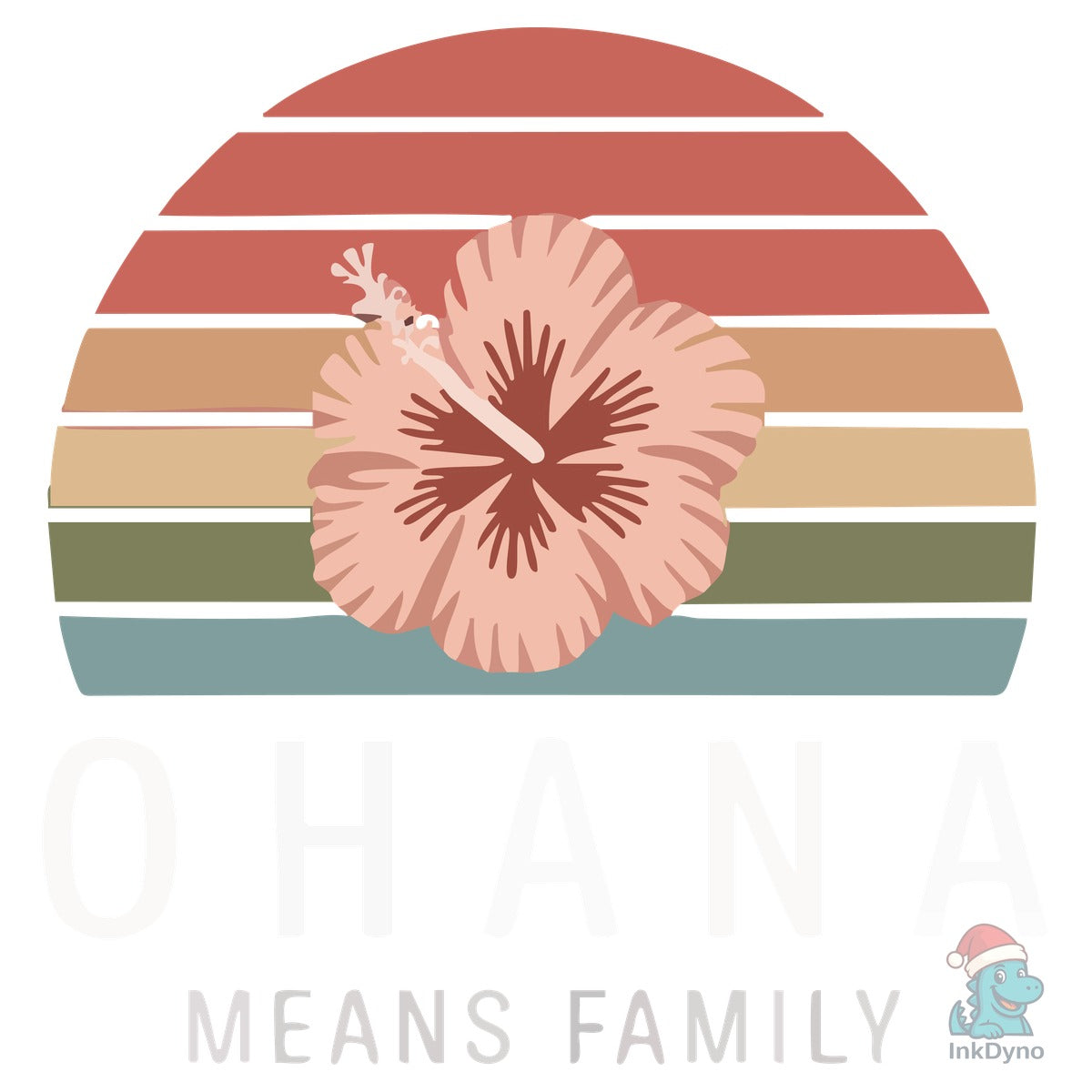 Ohana Means Family Retro Sunset Tropical
