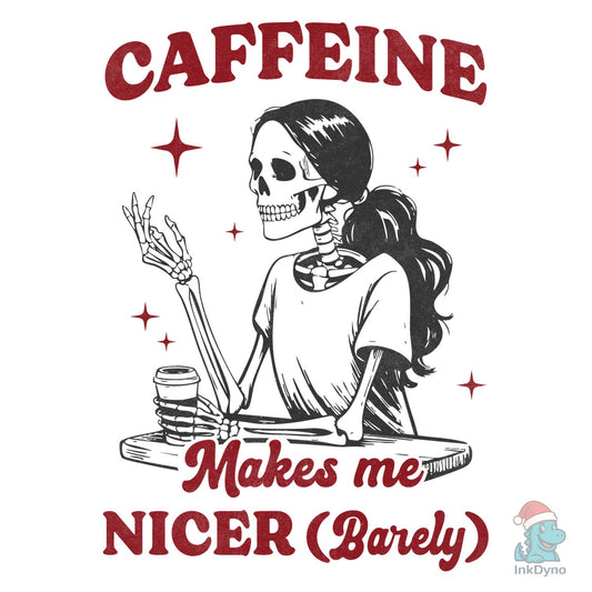 Funny Halloween Skeleton Caffeine - DTF Transfer