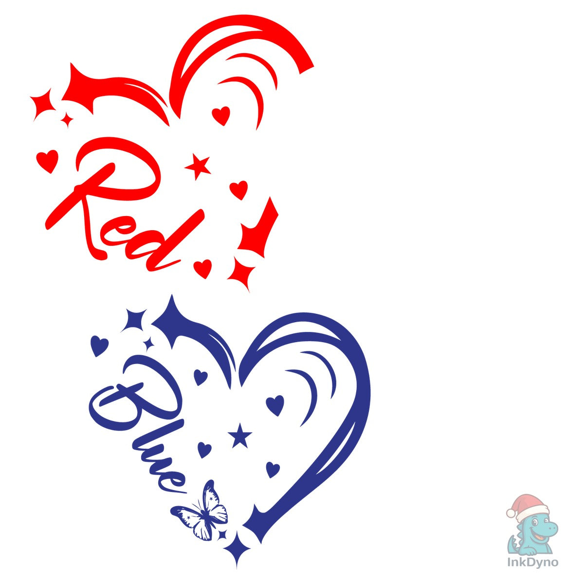 Red White Blue Heart 4th of July