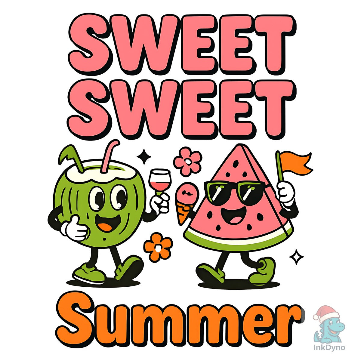 Sweet Fruit Cartoon Print Summer T-shirt