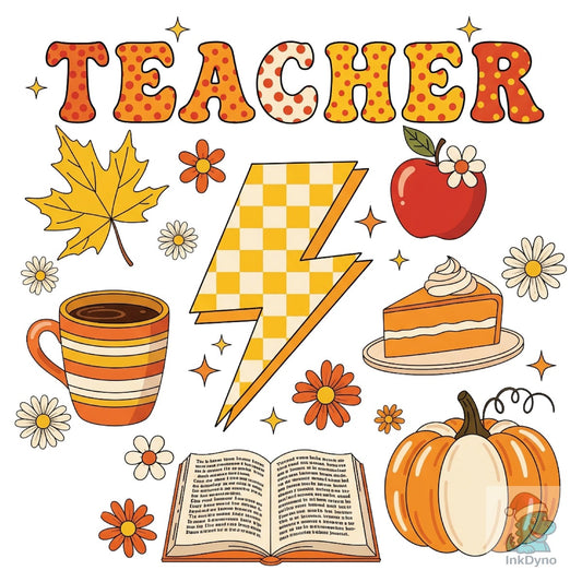 Fall Teacher Retro Fall - DTF Transfer