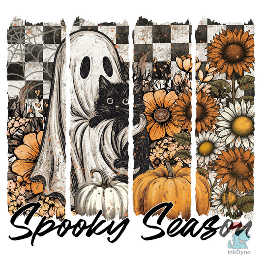 Spooky Season Ghost & Pumpkins - DTF Transfer