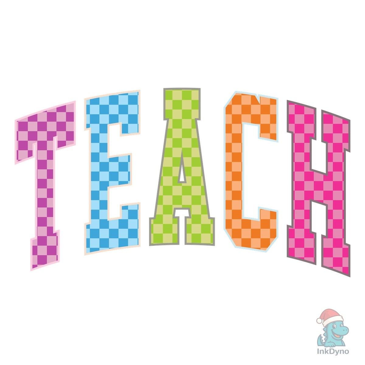 Teacher Checkered Teach Neon Preppy