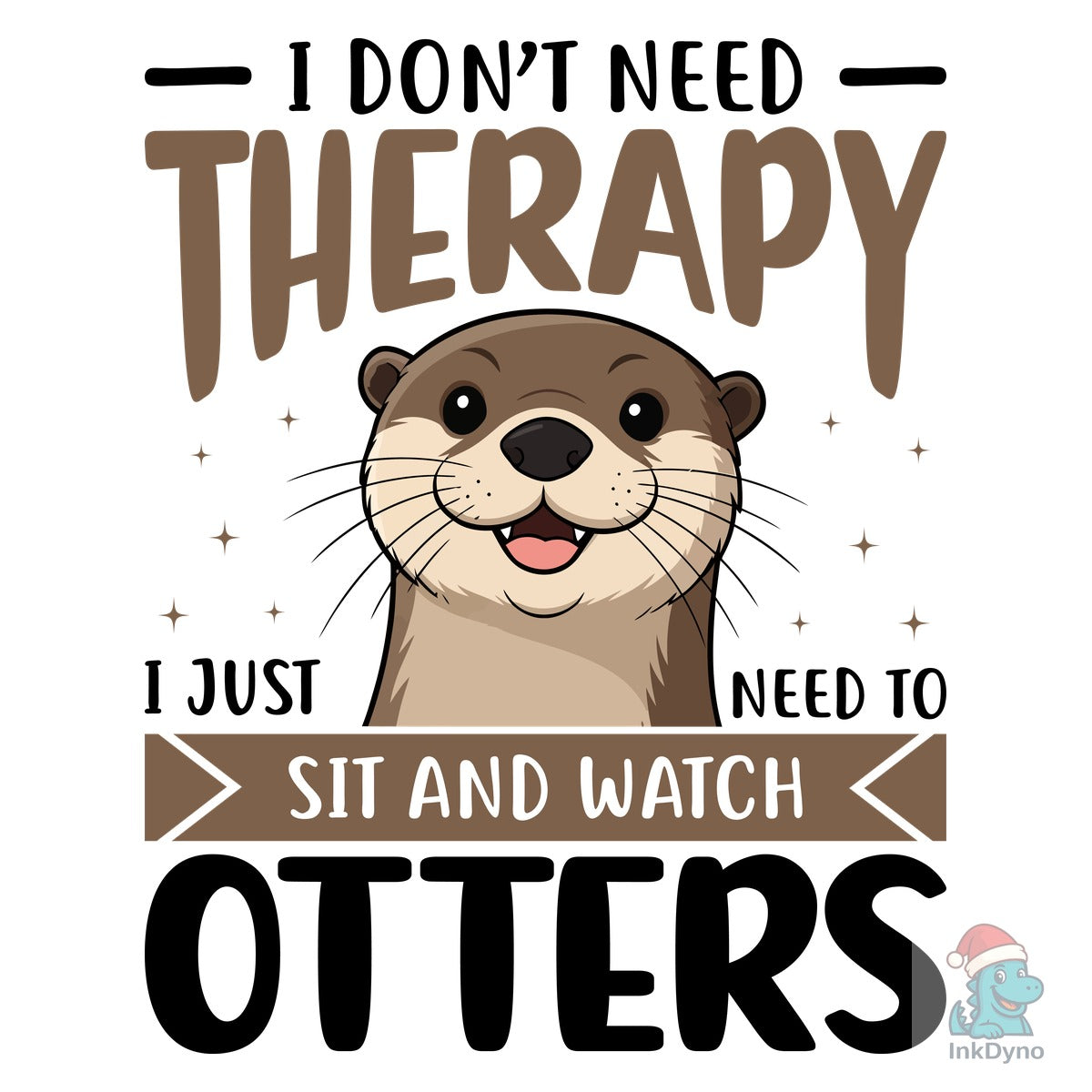 Funny Otter Therapy T-Shirt Design