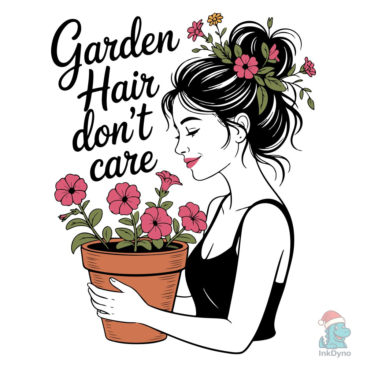 Garden Hair Don't Care T-shirt Design