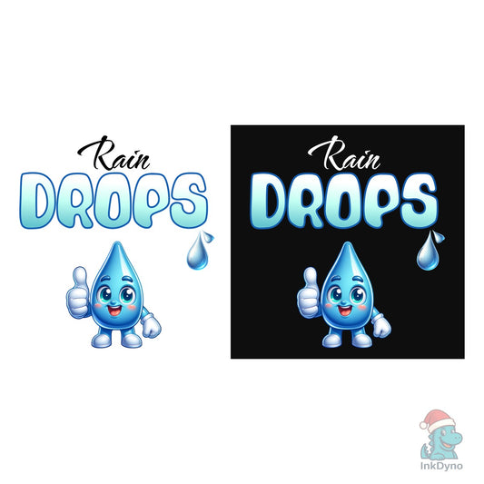 Cute Rain Drop Character - DTF Transfer
