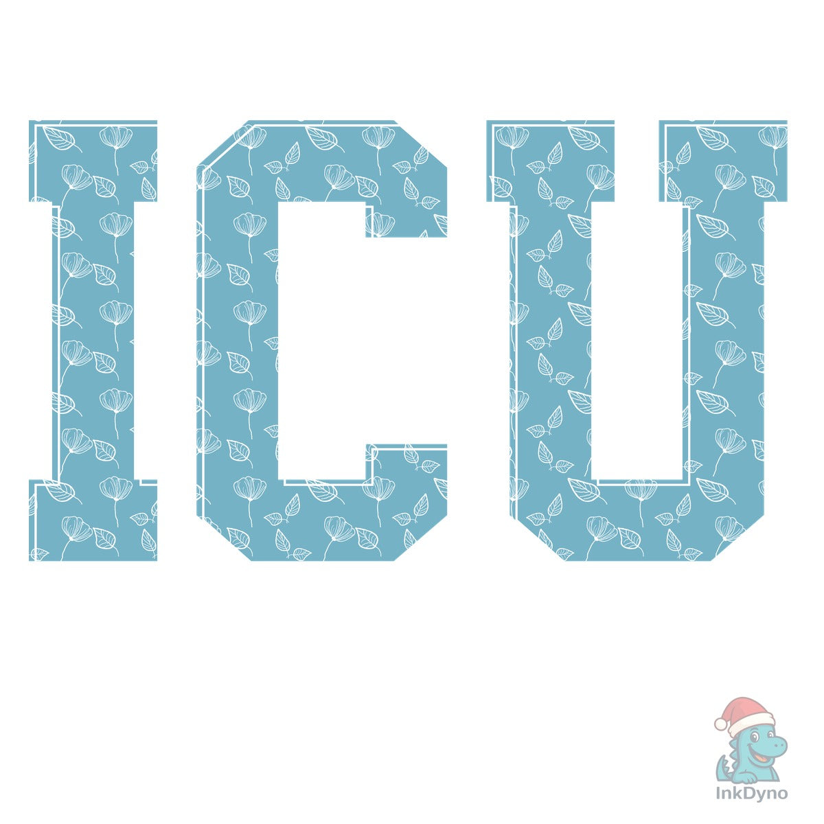 ICU Care Unit Blue Text Design