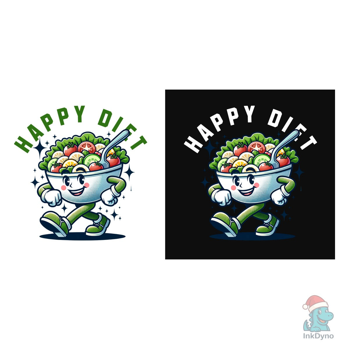 Happy Diet Cute Salad Bowl Art