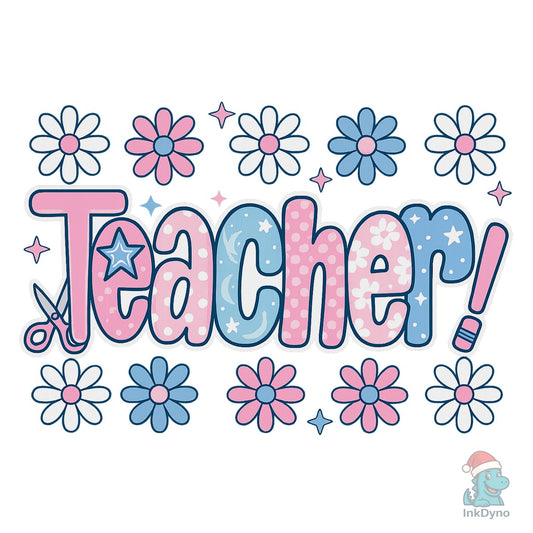 Preppy Floral Coquette Teacher - DTF Transfer