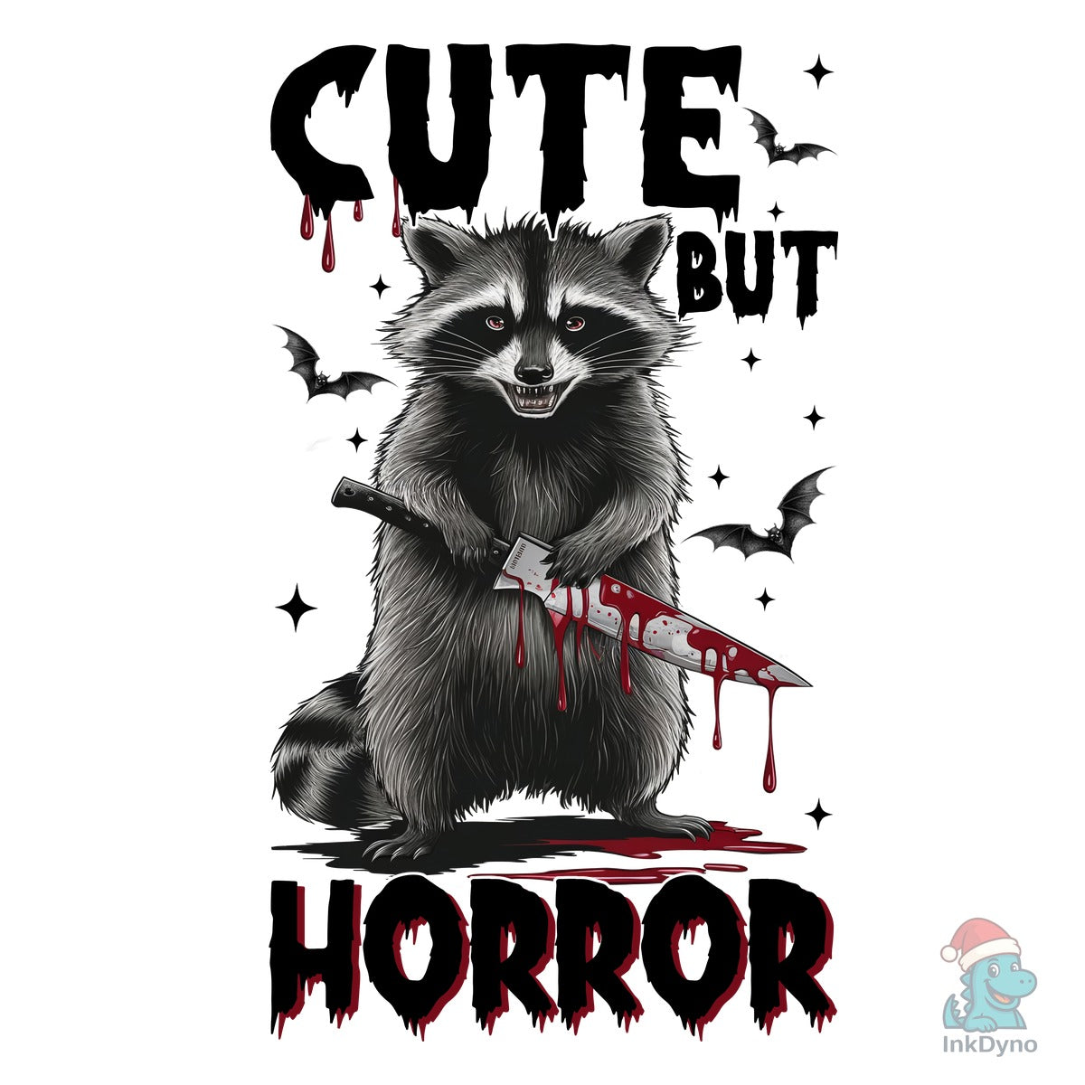Cute but Horror Raccoon Scary Animal