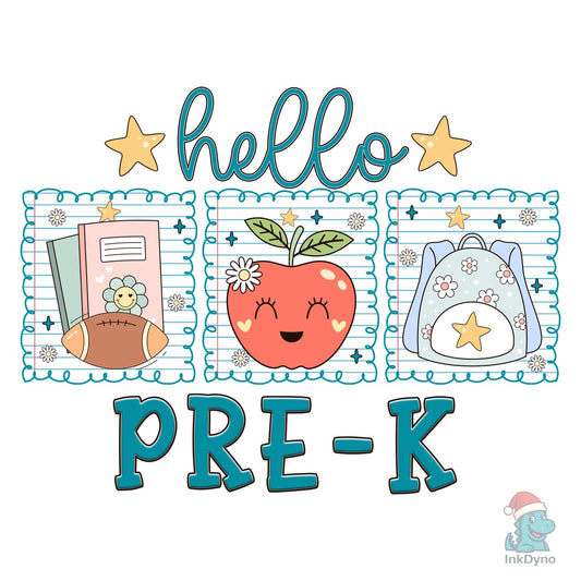 Preppy PRE-K Shirt Back to School - DTF Transfer