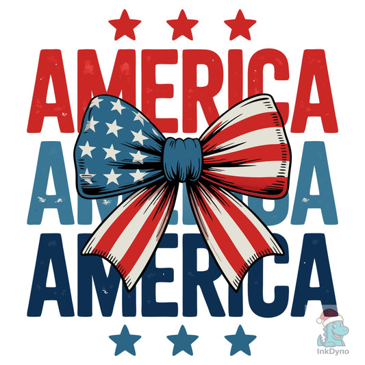 American Patriotic Bow for Independence - DTF Transfer