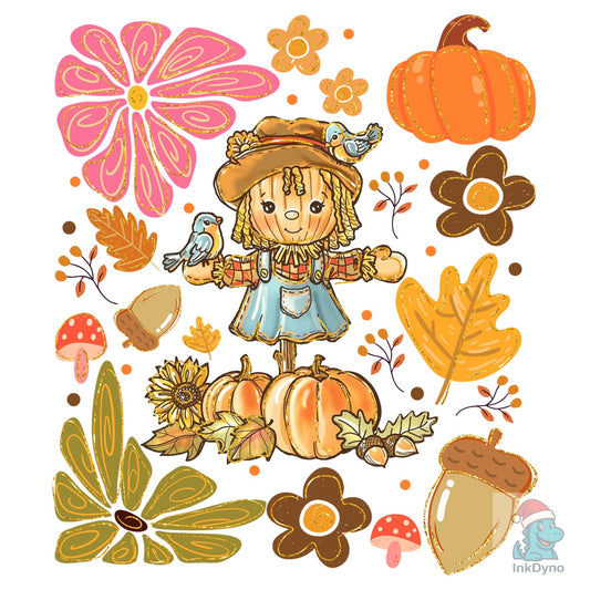 Boho Floral Fall Scarecrow - DTF Transfer