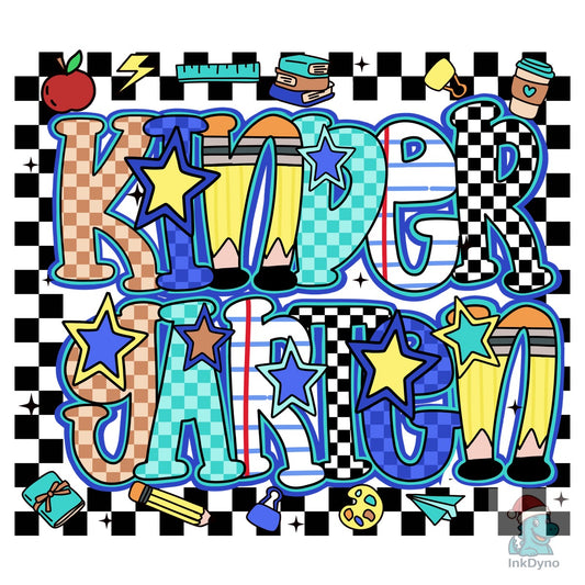 Kindergarten Checkerboard Back-to-School - DTF Transfer