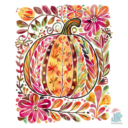 Boho Fall Floral Pumpkin - DTF Transfer
