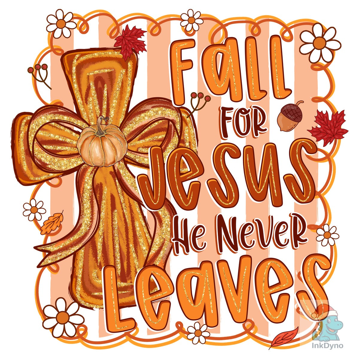 Fall for Jesus Autumn Cross Design