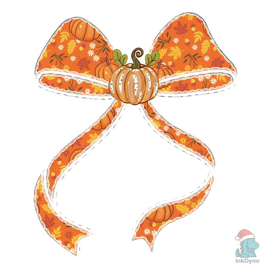 Fall Pumpkin Coquette Bow - DTF Transfer
