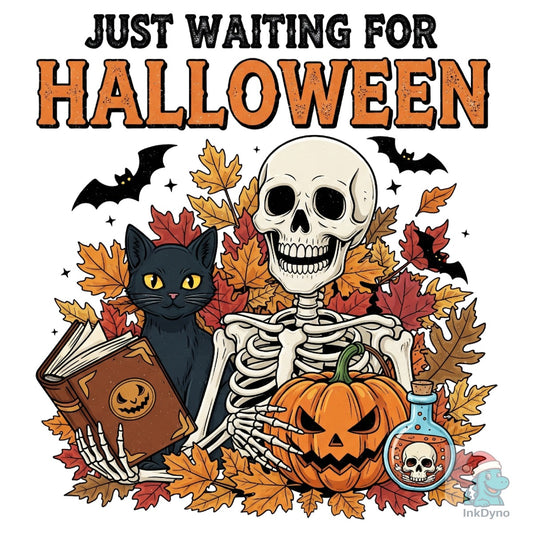 Funny Skeleton Halloween Fall Vibes - DTF Transfer