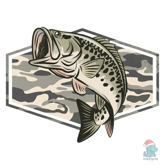 Camo Bass Fishing Sublimation Desi - DTF Transfer