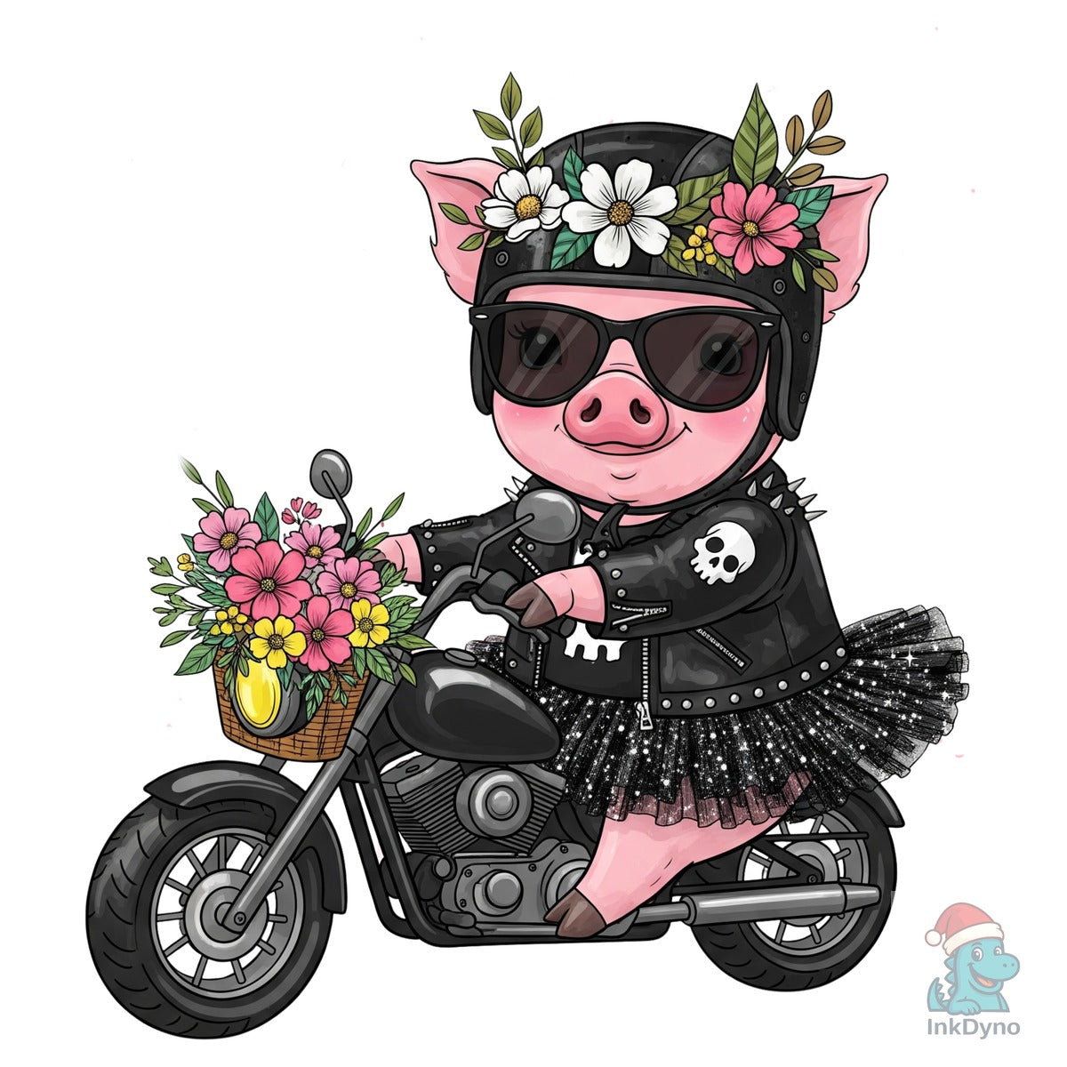 Biker Piggy Cute Motorcycle