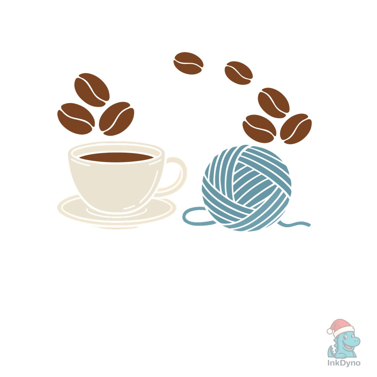 Funny Knitting and Tea T-Shirt Design