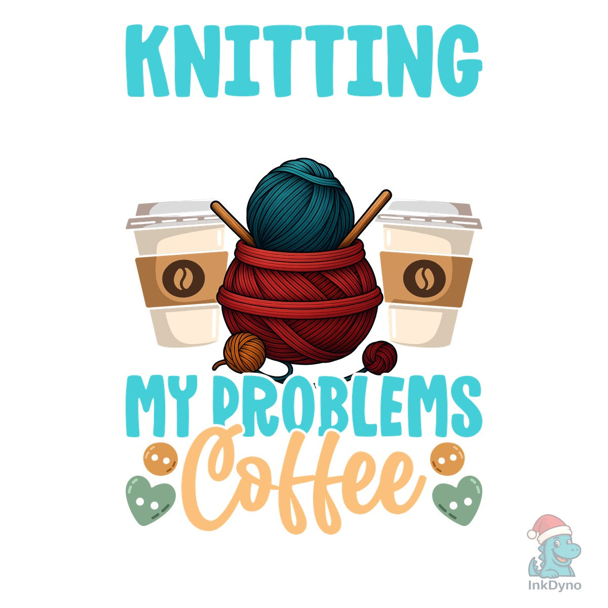 Knitting and Coffee T-Shirt Design
