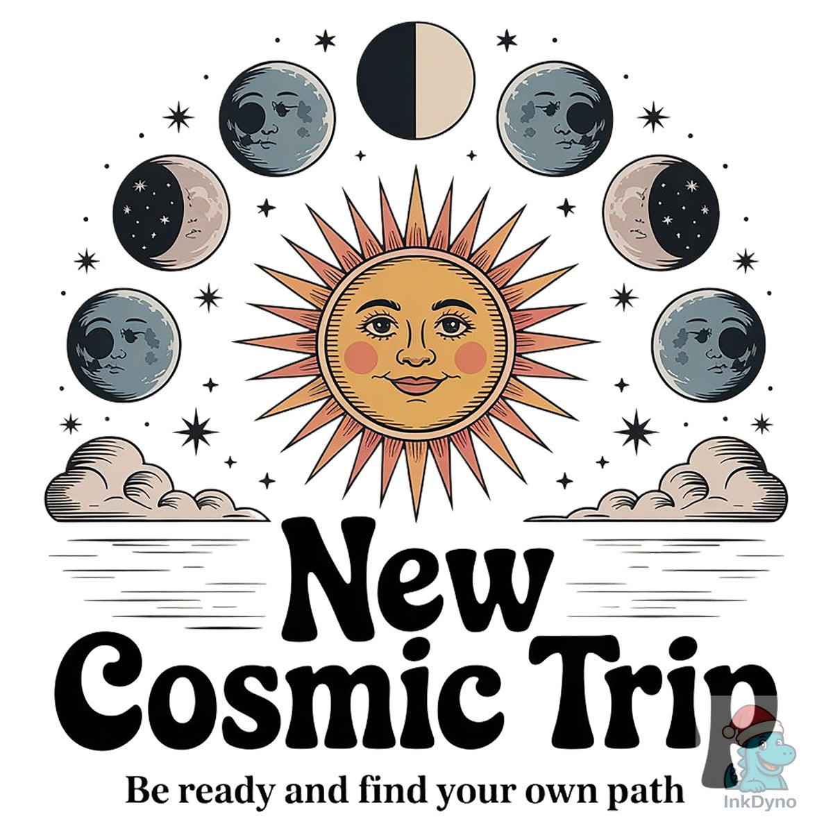 Boho Cosmic Adventure T-Shirt Design