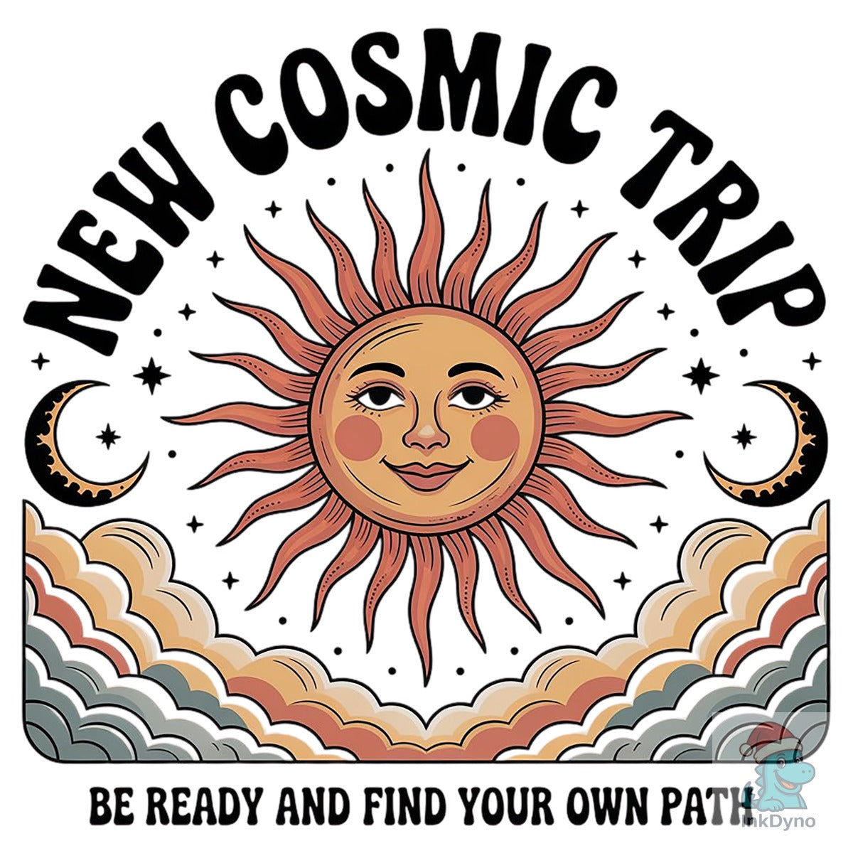 Vintage Celestial Journey T-Shirt Design