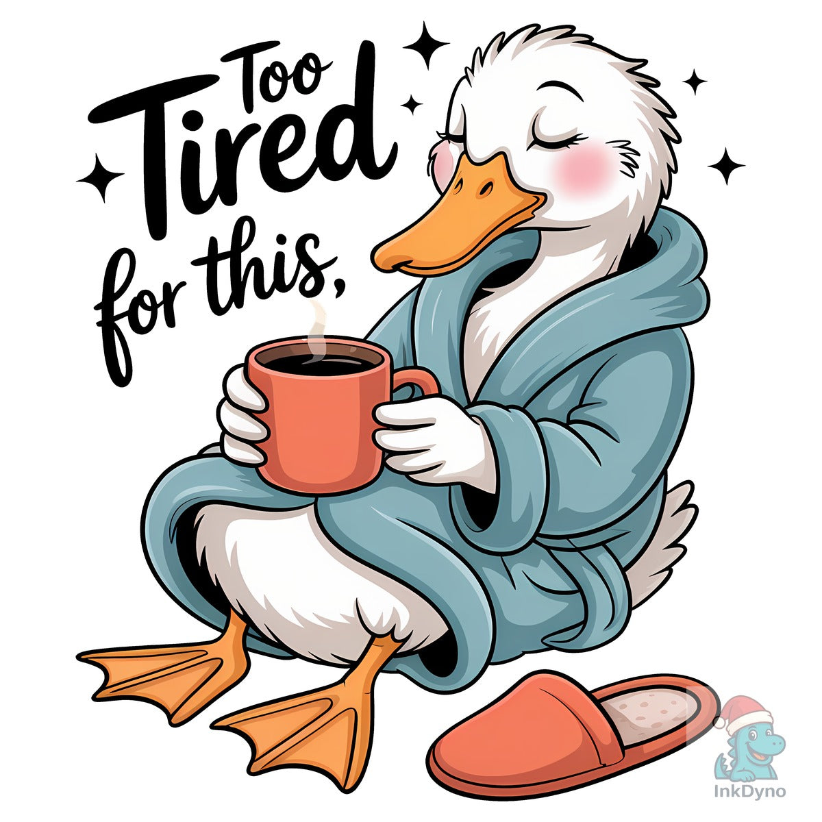 Too Tired Duck with Coffee Tee
