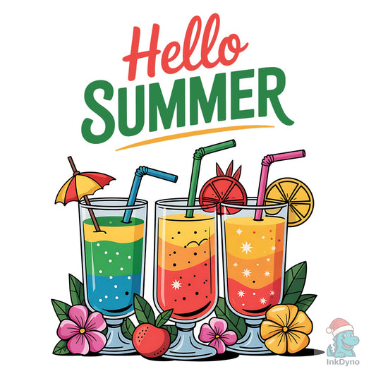 Hello Summer Drinks T-Shirt - DTF Transfer