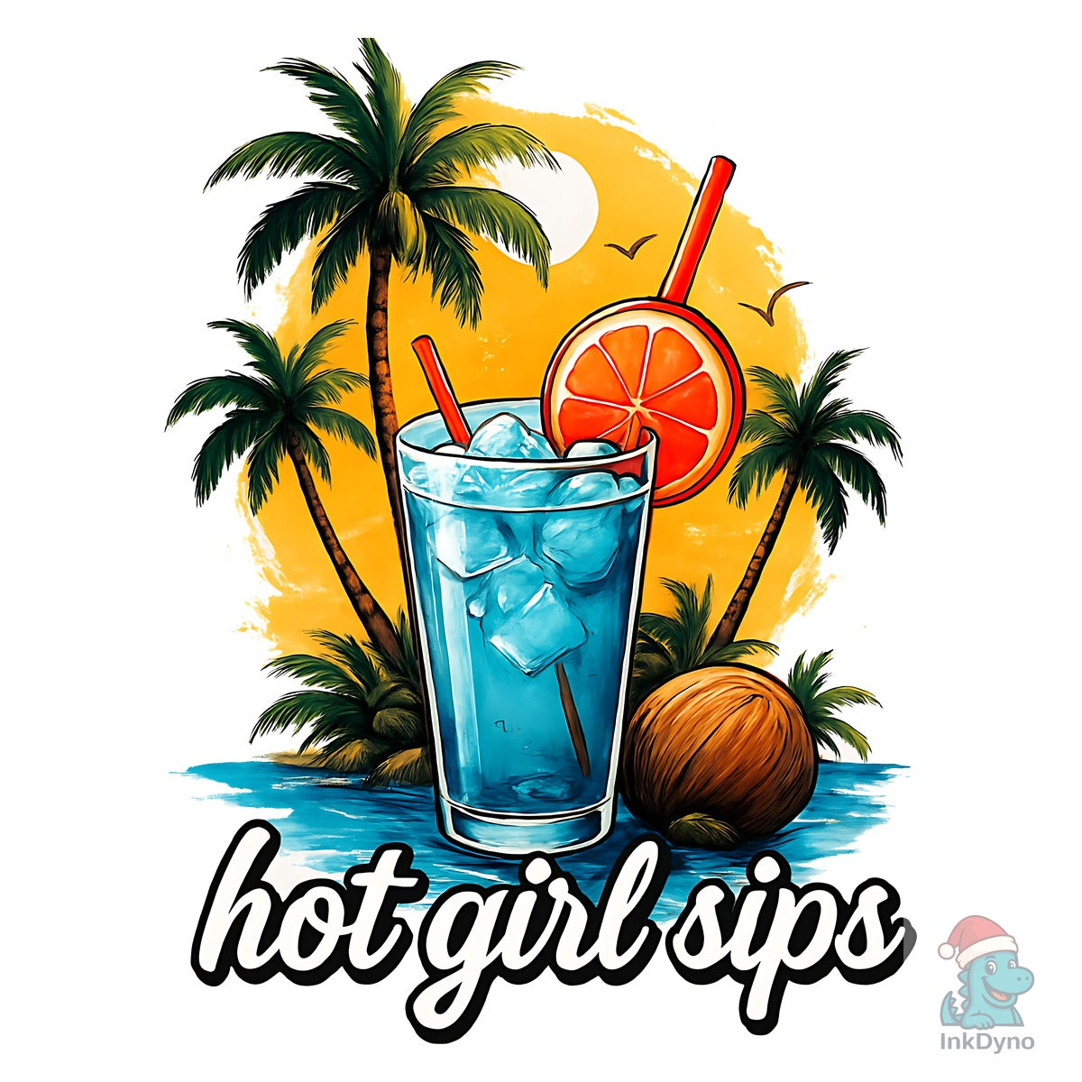 Hot Girl Sips T-Shirt Design
